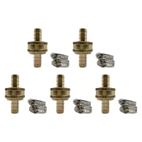 5 Sets 1/2 Standard Garden Repair Fittings Garden Hose Fittings Clamp Hose Repair Fittings Stainless Steel