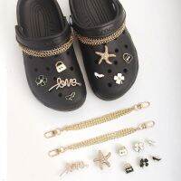 gold strings lace set Shoe Decoration Buckle croc Charms love bag flower Accessories DIY Combination Jibz child crystal gift