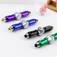4 PCS Creative Fingertip Gyro Turning Pen Mini Multi Function Touch LED Ballpoint Pen Cool Pen Luminous Stylus Decompression Pen