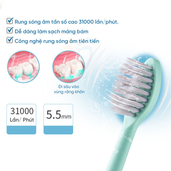Bàn chải đánh răng fionic et04 tặng kèm đầu rửa mặt - ảnh sản phẩm 5