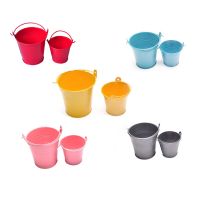 1Pc Metal Mini Bucket Colored Wedding Party Candy Gift Box Mini Flower Pot Bucket Birthday Wedding Party Decoration Supplies Storage Boxes