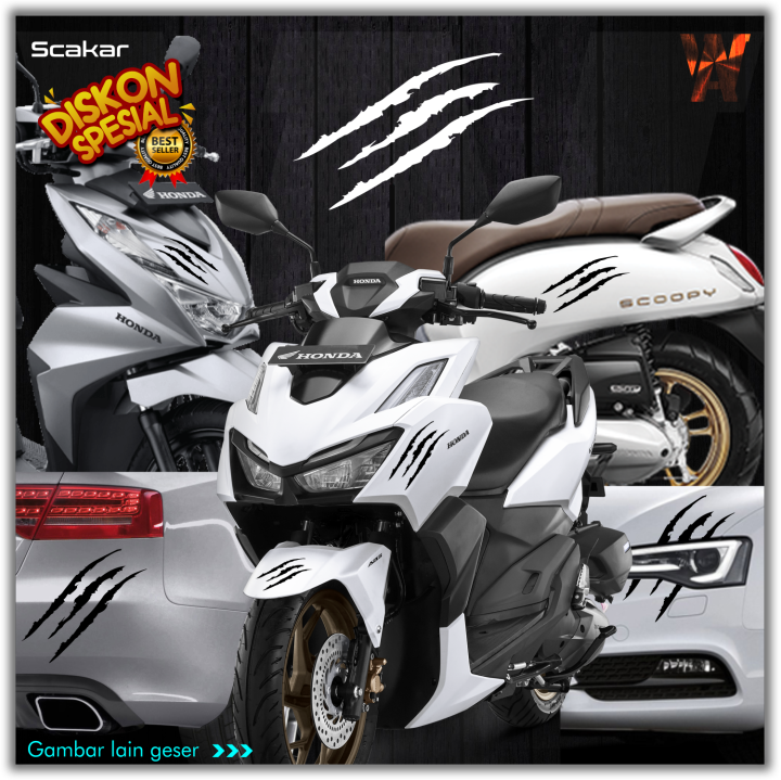 Stiker Cakar Monster Untuk Mobil atau Motor Vario Beat Scoopy Nmax Pcx ...