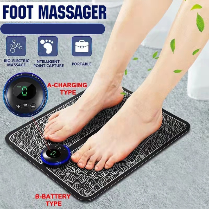 EMS Rechargeable Foot Massager Japan Pad Feet Legs Ankles Therapy ...