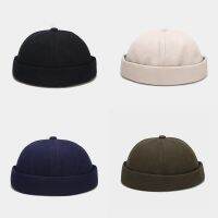 [A Motion] ใหม่ฤดูใบไม้ผลิ Brimless หมวก Hip Hop Beanie Skullcap Street หมวกถักผู้หญิง MenCasual Solid PumpkinMelon หมวก