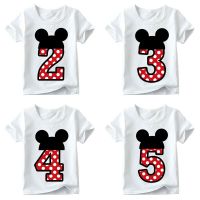 Cartoon T Shirt for Girls Tshirt Girl Children Red Dot Kids Clothes Boys Letter Bow Number 1 2 3 4 5 6 7 Print Graphic T Shirts