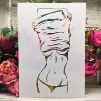 A4 29cm Sexy Bikini Girl DIY Layering Stencils Wall Painting Scrapbook Coloring Embossing Album Decorative Template Rulers  Stencils