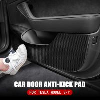 For Tesla Model 3 Model Y Car Door Anti Kick Pad Carbon Fiber Sticker Protection Side Edge Film Protector Stickers Accessories