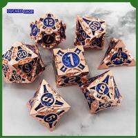 OVCHED SHOP 7Pcs ของขวัญ Polyhedral โลหะ สำหรับ D and D DND ลูกเต๋า อุปกรณ์เสริมเกมตาราง ชุดลูกเต๋า