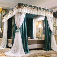 【LZ】■  Luxury Double-deck Romantic White Lace Shading Princess Bed Mantle Princess Style Floor-standing mosquito net Bedroom Decoration