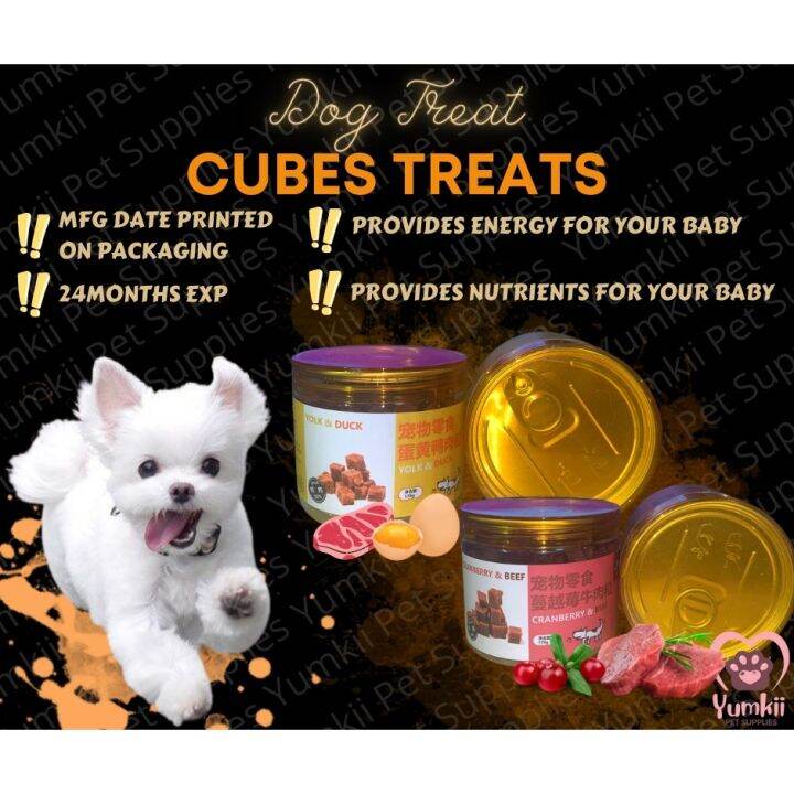 Yumkii Dog Treat Beef cubes chewy Egg yolk Duck Cubes Dog Treats 170g