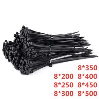 100 PCS Self-locking Plastic Nylon Tie Black 8x200 8x500 Cable Tie Fastening Ring Cable Tie Zip Wraps Strap Nylon Cable Tie