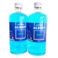 แพ็ค 2 ขวด แอลกอฮอล์ น้ำ แอลซอฟฟ์  Alcohol Alsoff  สีฟ้า เอททานอล Ethanol 70%