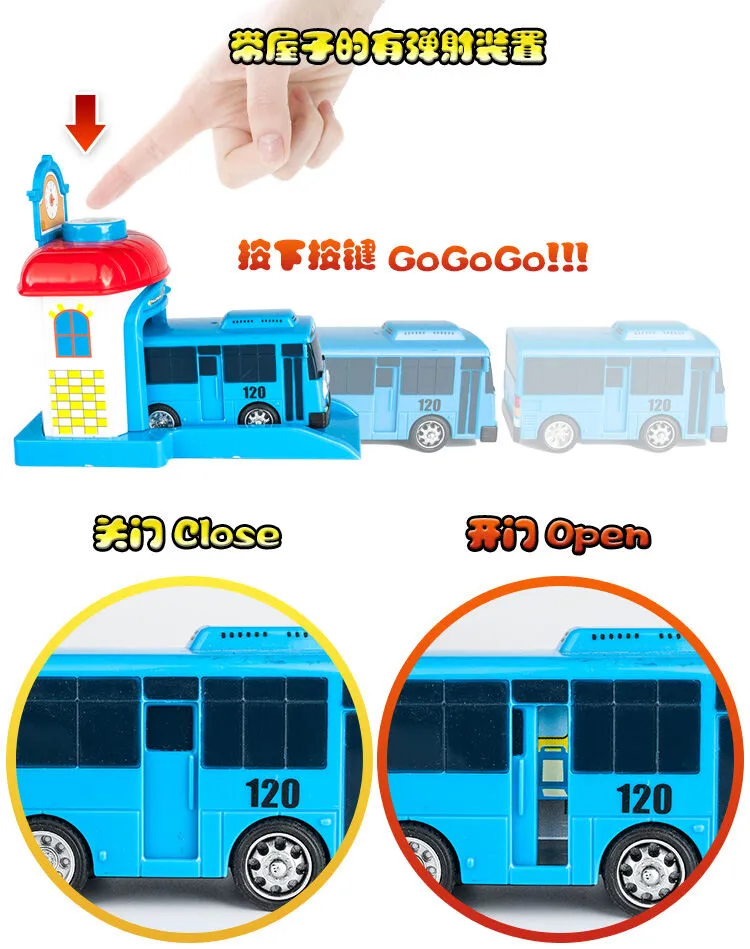 Hantaiguo Highway Cartoon Bus Bus Parking Lot Warrior Open Door Track Bus Toy Car Lazada