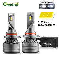 OVEHEL 2ชิ้น LED H7 100W 30000LM Canbus H1 H8 H4 LED 9005 HB3 9006 HB4ไฟหน้ารถ LED Turbo Fog Lamp 6000K 12V