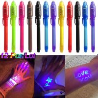 Invisible Ink Pen 12 PCS Spy Pen with UV Light Magic Marker for Secret MessageTreasure Box PrizesKids Party FavorsToys Gift