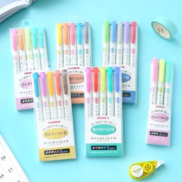 5pcs Nice Mild Color Pens Set Multi Colorful Highlighter Marker