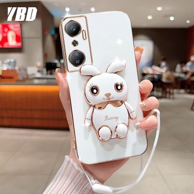 YBDเคสกระต่ายน่ารักสำหรับ infinix Hot 20 4G 5G Hot 20i 20S 20 Play เคสโทรศัพท์การเล่นฟรีสายคล้องขายึดเคสซิลิโคนแบบนิ่มภาพสามมิติ