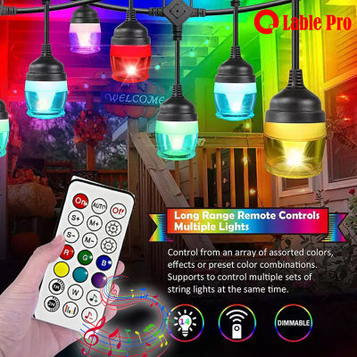 หลอดไฟตกแต่ง อเนกประสงค์ string lights  ควบคุมโดยapp+remote *เชื่อม บลูธูทได้ เสียบไฟ party light ไฟปรับได้12สี -ขยับตามทำนองเพลง Bulb lights ledเสียบไฟบ้าน