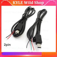 KYLE Wild Shop 2pin 4pin Mini USB Male Jack Power Cable 5Pin DIY Charging Data Transmission Connector Welding 1m Wire repair 2 4 Core charger