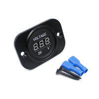 【cw】 Factory Car Motorcycle Voltmeter Modified DC Voltmeter LED Digital Display with Fixing Plate 12-24V