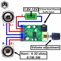 1PCS TDA2822M 2.0 Stereo Audio Amplifier Board Dual Channel AMP AUX Amplifier Board Module DC 1.8-12V audio board