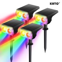 ﹍✱☬ Solar Spot Lights 48 LED Solar Landscape RGB Lights 7 Lighting Modes P67 Waterproof For Pool Garden Yard Tree Driveway Patio