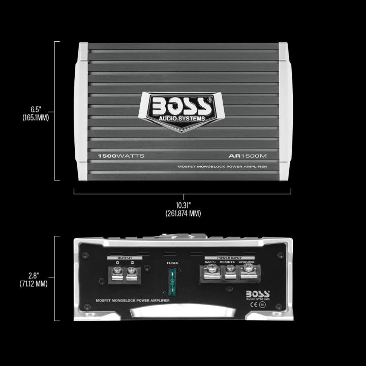 boss-audio-systems-ar1500mk-car-amplifier-and-8-gauge-wiring-kit-1500-watts-max-power-2-4-ohm-stable-class-ab-monoblock-mosfet-power-supply-remote-subwoofer-control-1500-watt-monoblock-with-install-ki
