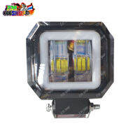 ไฟหน้า ไฟสปอตไลท ไฟตัดหมอก LED 12 V.DC เหลี่ยม 6 LED 1800Im 06 แปลงใส่รถทุกรุ่นได้ Kimhan Shop