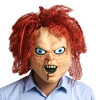 เด็กใหม่ Play Chucky Terror ฮาโลวีนน่ากลัวผู้ใหญ่ Full Head Prop คอสเพลย์เครื่องแต่งกาย Latex s