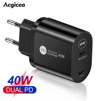 ร้อน hanoe413 - / 40W Type C USB Charger Quick Charge สำหรับ iPhone 13 12 Pro Max 11 Samsung Xiaomi Mi QC 3.0 4.0 PD USBC Fast Charging เครื่องชาร์จโทรศัพท์