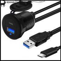 BDKNBU แผงหน้าปัดสายเคเบิลแบบฟลัชติดรถยนต์3.0ชนิด C 3.1และ USB 3ฟุตสายพ่วง