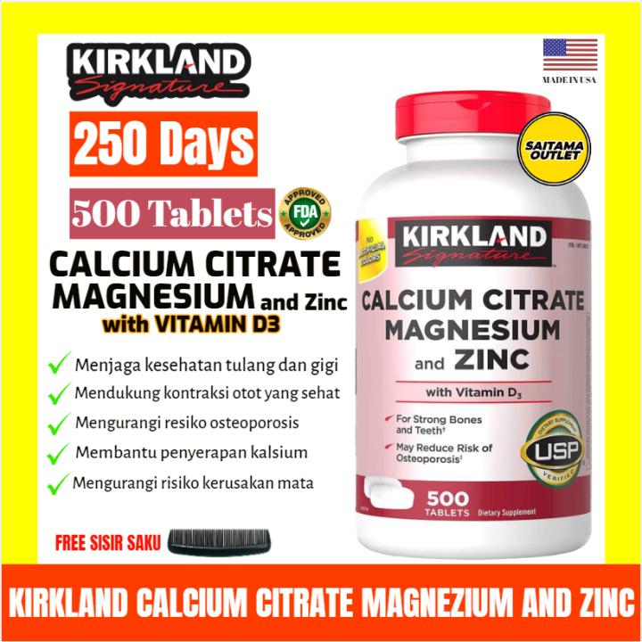Kirkland calcium citrate magnesium and zinc Lazada Indonesia