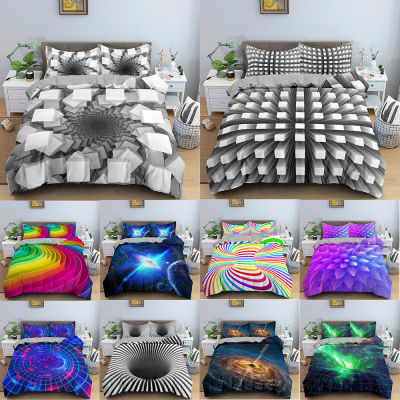 3D Duvet Cover Psychedelic Twin Bedding Set Luxury Quilt Cover With Zipper Closure 23pcs Queen Size Comforter Sets