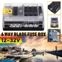 Car Marine Auto 12V 32V Plastic Cover Fuse Box Holder  6 Way 100a Circuit Blade Fuse Block Fuses Accessories