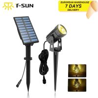 T-SUN LED Landscape Solar Spotlights Waterproof Outdoor Solar Lights Auto ON/OFF Solar Wall Lights for Garden Driveway Pathway