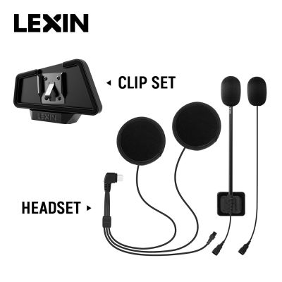 LEXIN LX-B4FM-X เฮดเซ็ตอินเตอร์คอม &amp; ชุดที่หนีบสำหรับหมวกกันน็อคเต็ม/ครึ่งใบพร้อมปลั๊กหัวเสียบหูฟังบลูทูธเสียงคุณภาพสูงและเสียงดัง