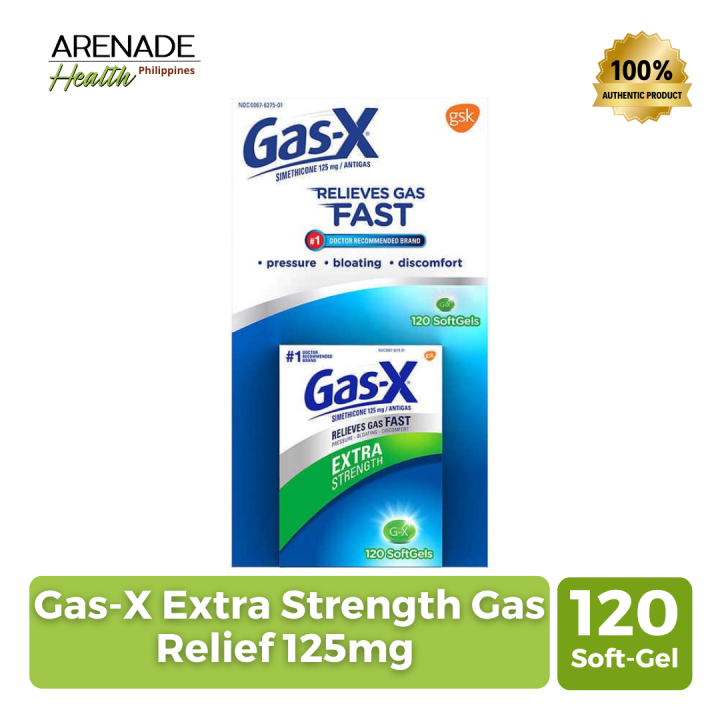 GasX Extra Strength Gas Relief 125mg 120 Soft Gels Lazada PH