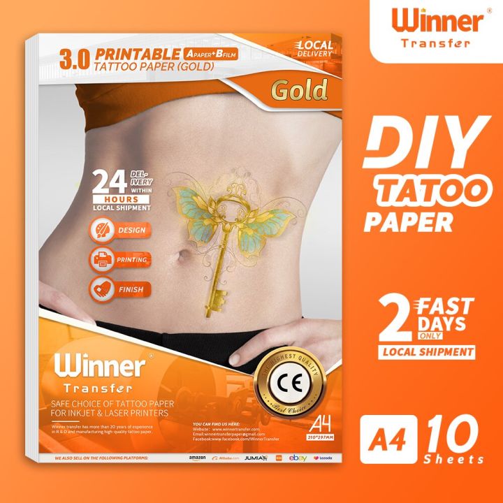 Printable Temporary Tattoos Paper 5 Sets 85x11 Size DIY Tattoos Transfer  Paper Decal Paper for Inkjet Printer  Walmartcom