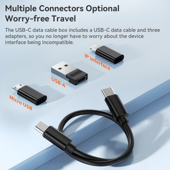 toocki-4-in-1-usb-c-ไปยังสาย-pd-60w-สายสำหรับ-iphone-ดาต้าที่ชาร์จเร็วชนิด-xiaomi-ไมโครพร้อมกล่องจัดเก็บ