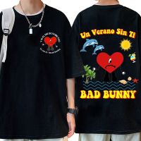 Singer Bad Bunny Un Verano Sin Ti Music Album Double Sided Print Graphics T Shirt Hop T Shirts Gildan Spot 100% Cotton