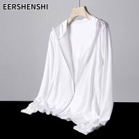 EERSHENSHI เสื้อผ้ากันแดดสำหรับผู้ชายแจ็กเก็ตหมวกฮู้ดขนาดพิเศษบางลำลองกีฬากลางแจ้งแจ็คเก็ตน้ำหนักเบาแฟชั่น