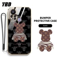 เคสโทรศัพท์ YBD สำหรับ Infinix Hot 20i X665C X665E Hot 20 Play 4G 5G X6825 X6826 X6826B X6826C Hot 20S X6827 X666 X666B ไล่ระดับสีเคสโทรศัพท์นิ่มโปร่งใสหมีรุนแรงลายการ์ตูนพร้อมเลนส์คลุมทั้งหมดกรอบป้องกันกล้อง