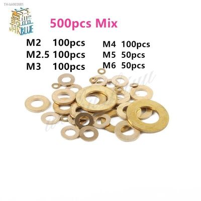 ◎∋❇ 50Pcs or 500pcs Mix DIN125 ISO7089 M2 M2.5 M3 M4 M5 M6 M8 Meson Pad Sheet Metal Collar Brass Flat Washer
