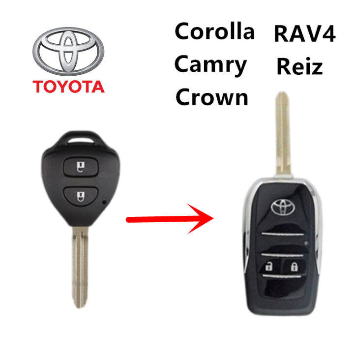 【AnnCar】Toyota Car Key Case Modify Flip Key Foldable Keyblade For