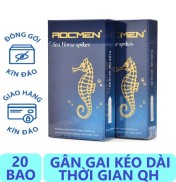 Freeship Bộ 2 hộp Bao cao su gân gai kéo dài thời gian Rocmen 20 cái