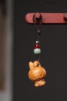 sandalwood carving cute cartoon pendant solid handicraft mobile phone key hot style