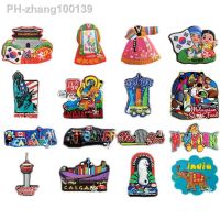 USA Malaysia Jordan Korea Etc. Rubber Fridge Magnet Tourist Souvenirs Refrigerator Magnetic Stickers Travel collection Gift