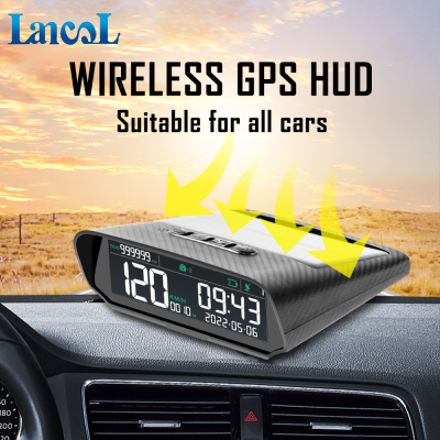 X100เกจแสดงผลไร้สายแบบ HUD สำหรับรถยนต์ทั่วไปหน้าจอแสดงความสูงกล่องแจ้งเตือนความเร็วเกินกำหนดเครื่องวัดความเร็ว GPS แบบดิจิตอล