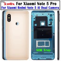New Housing For Xiaomi Redmi Note 5 Pro Battery Cover Replacement Parts Case With Lens Buttons Note 5 Back Cover Case
