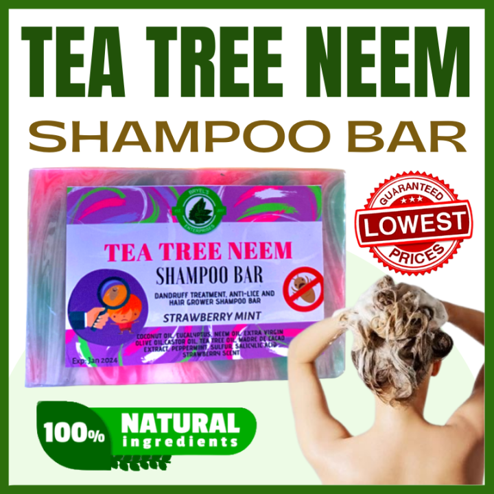 tea tree neem SHAMPOO BAR HAIR grower, ANTILICE ANTIDANDRUFF Lazada PH